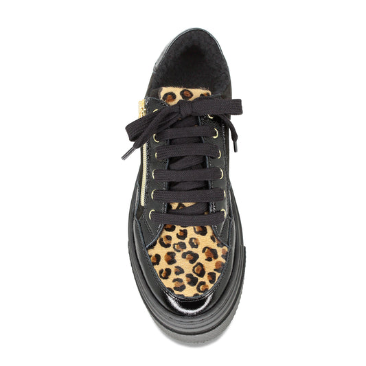 Denver-Fur: Black Patent, Suede, Leopard & Wool Lining Shoes Sole Bliss