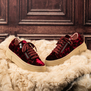 Diva: Luxe Berry Velvet Shoes Sole Bliss