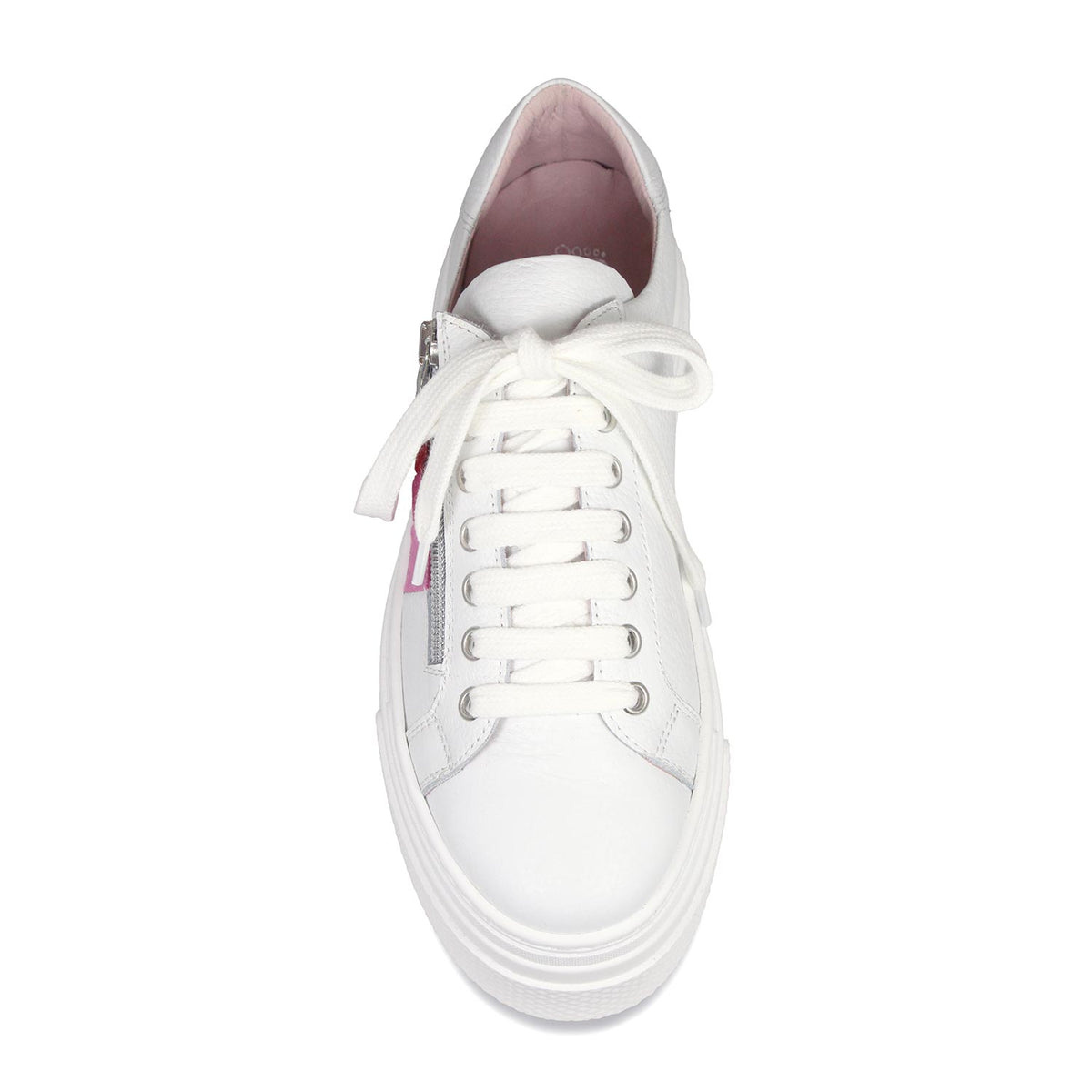 Diva: White Leather & Pink Multi Shoes Sole Bliss