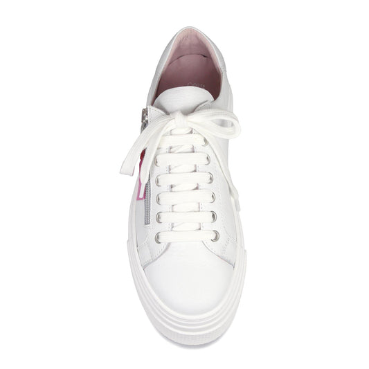 Diva: White Leather & Pink Multi Shoes Sole Bliss