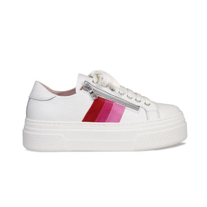 Diva: White Leather & Pink Multi Shoes Sole Bliss