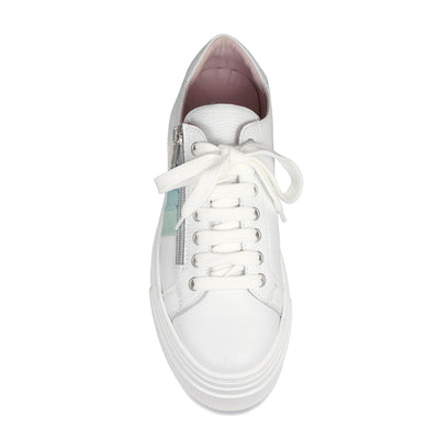 Diva: White Leather & Turquoise Multi Shoes Sole Bliss