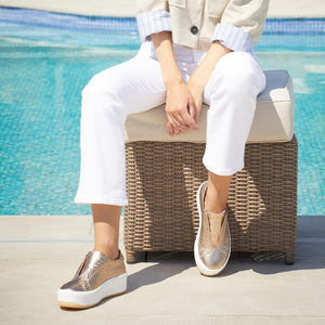 Drama: Metallic Weave Leather Shoes Sole Bliss