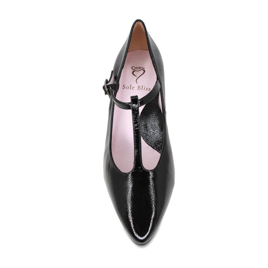 Drew: Black Leather Shoes Sole Bliss