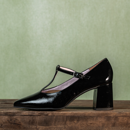 Drew: Black Leather Shoes Sole Bliss