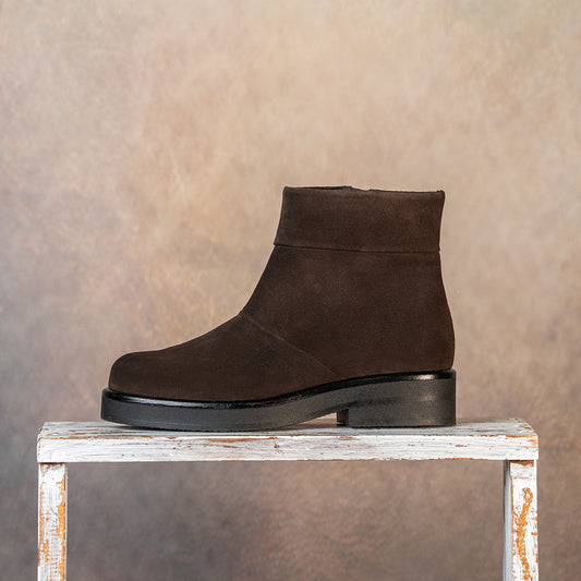 Eleanor: Chocolate Brown Suede Boots Sole Bliss