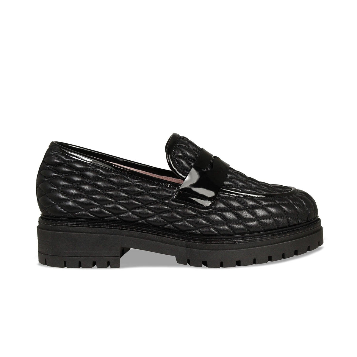 Fantasy: Black Quilted Leather Shoes Sole Bliss