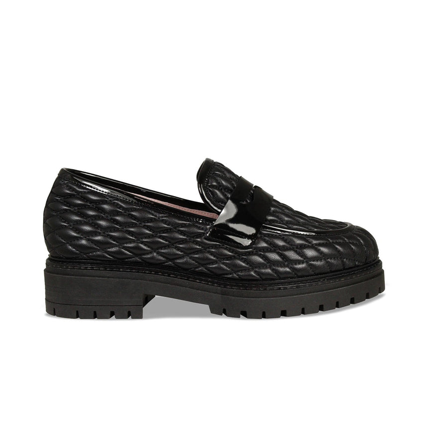 Fantasy: Black Quilted Leather Shoes Sole Bliss