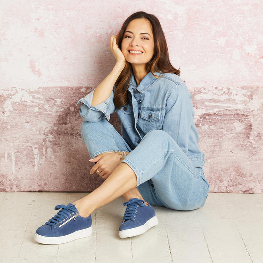 Feather: Denim Suede Shoes Sole Bliss