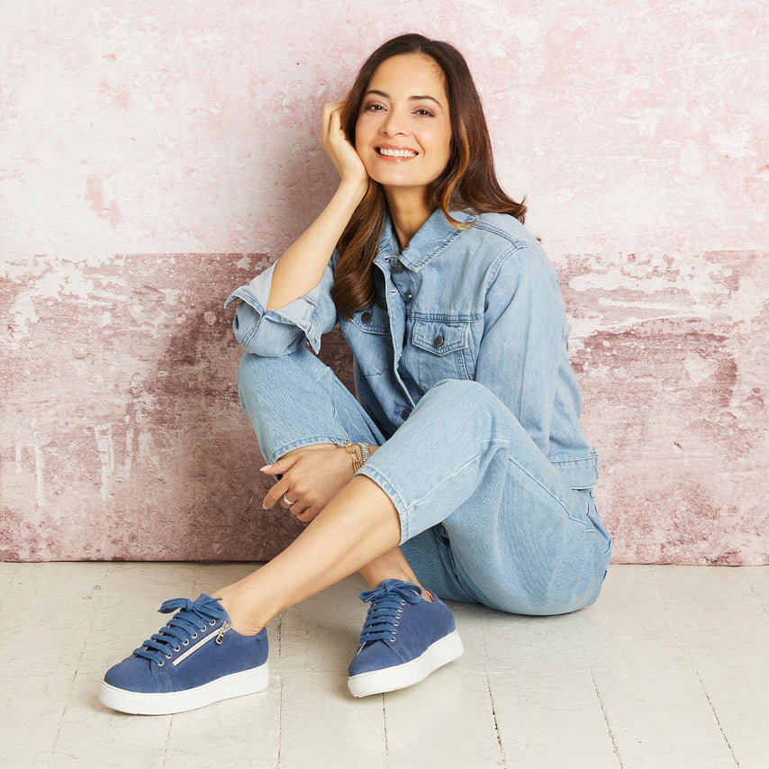 Feather: Denim Suede Shoes Sole Bliss