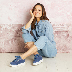 Feather: Denim Suede Shoes Sole Bliss