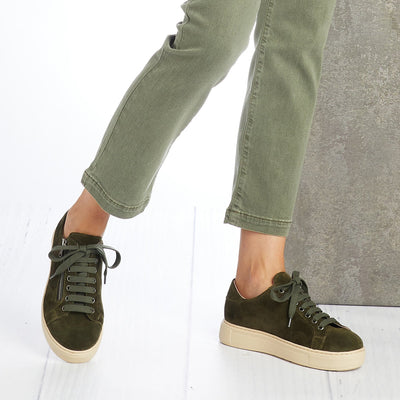 Feather: Khaki Suede Shoes Sole Bliss