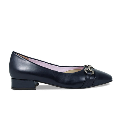 Felicity: Navy Leather & Patent