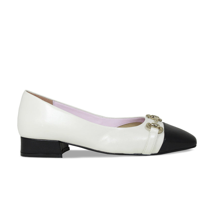Felicity: Ivory & Black Leather Shoes Sole Bliss