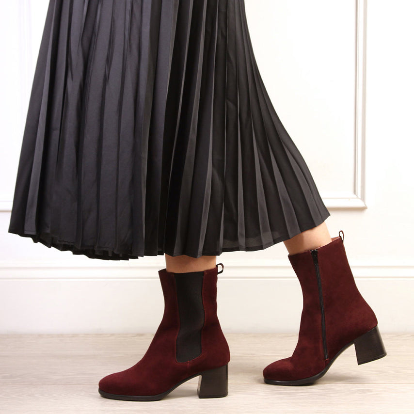 Fern: Bordeau Suede Boots Sole Bliss
