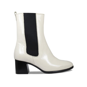Fern: Cream Patent Leather Boots Sole Bliss