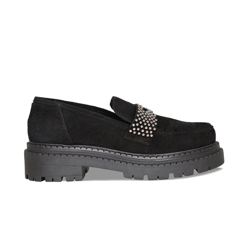 Fitz: Black Suede & Studs Shoes Sole Bliss