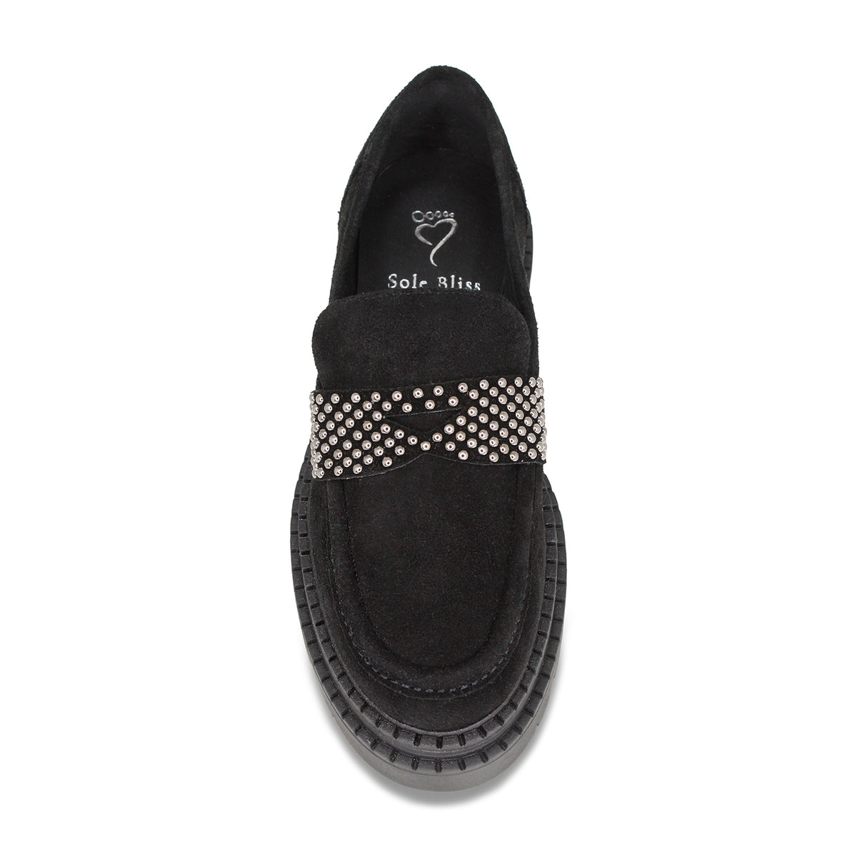 Fitz: Black Suede & Studs Shoes Sole Bliss
