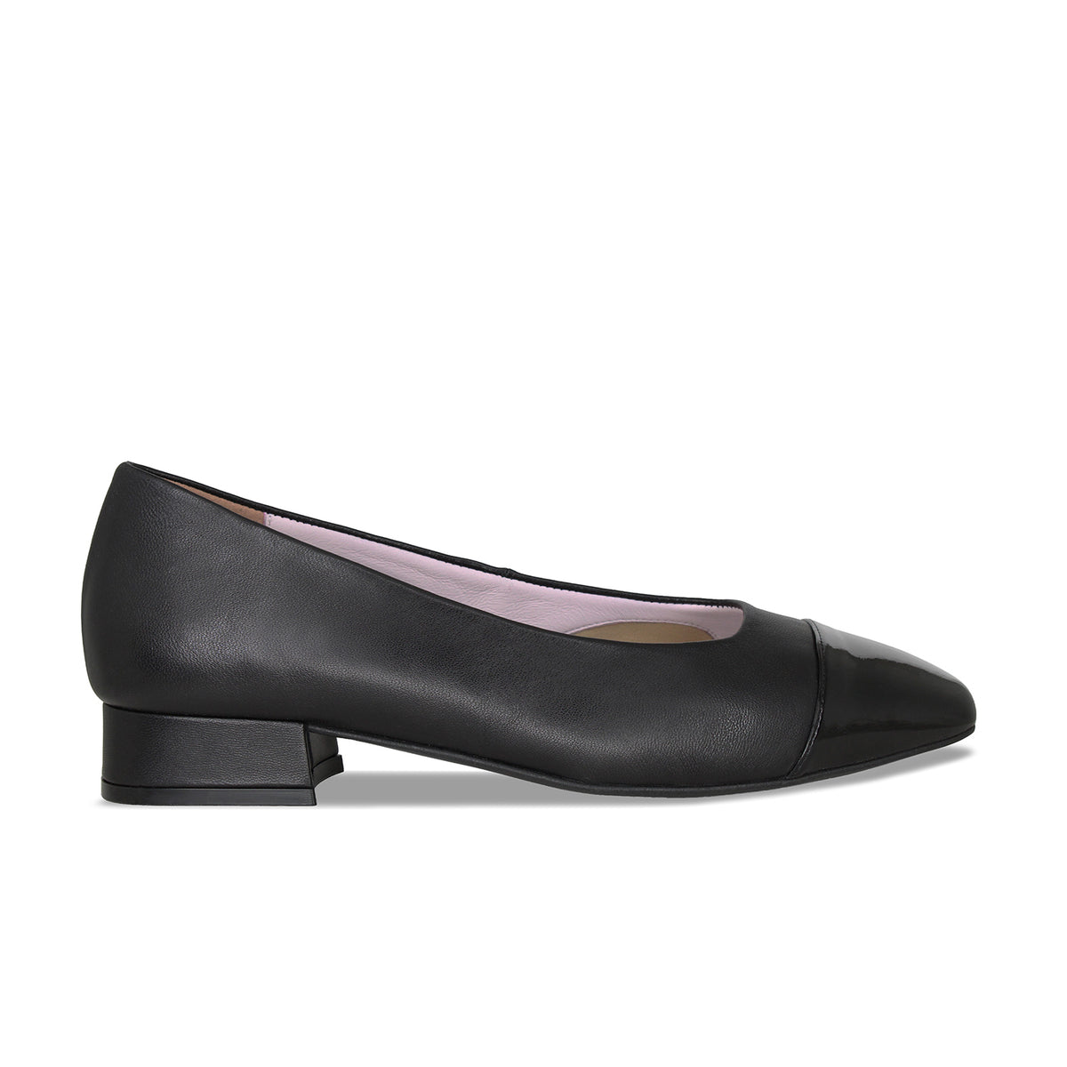 Fonda: Black Leather & Patent Shoes Sole Bliss