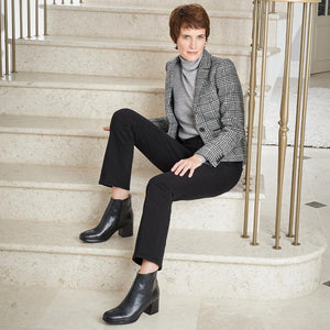 Frankie: Black Snake Print Leather Boots Sole Bliss