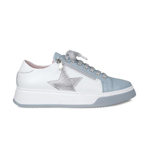 Galaxy: Pale Blue & White Leather Shoes Sole Bliss