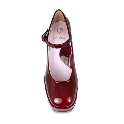 Gerri: Bordeau Patent Shoes Sole Bliss