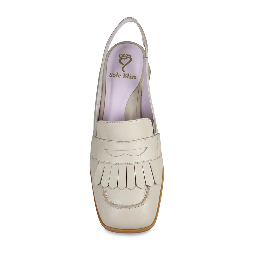 Gigi: Cream Leather Shoes Sole Bliss