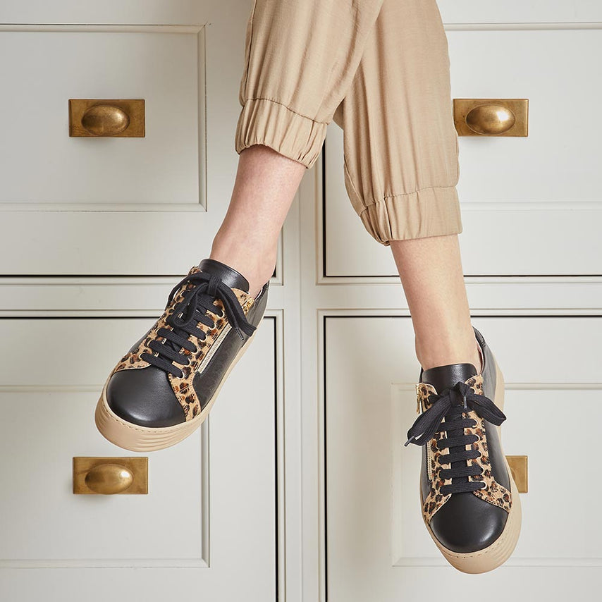 Hampton: Black Leather & Luxe Leopard Shoes Sole Bliss