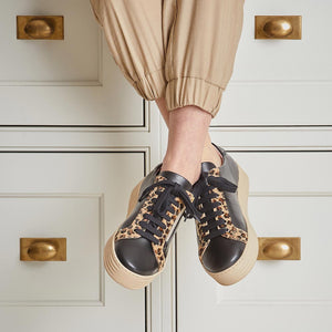 Hampton: Black Leather & Luxe Leopard Shoes Sole Bliss