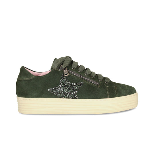 Hampton Star: Forest Green Suede & Glitter Shoes Sole Bliss