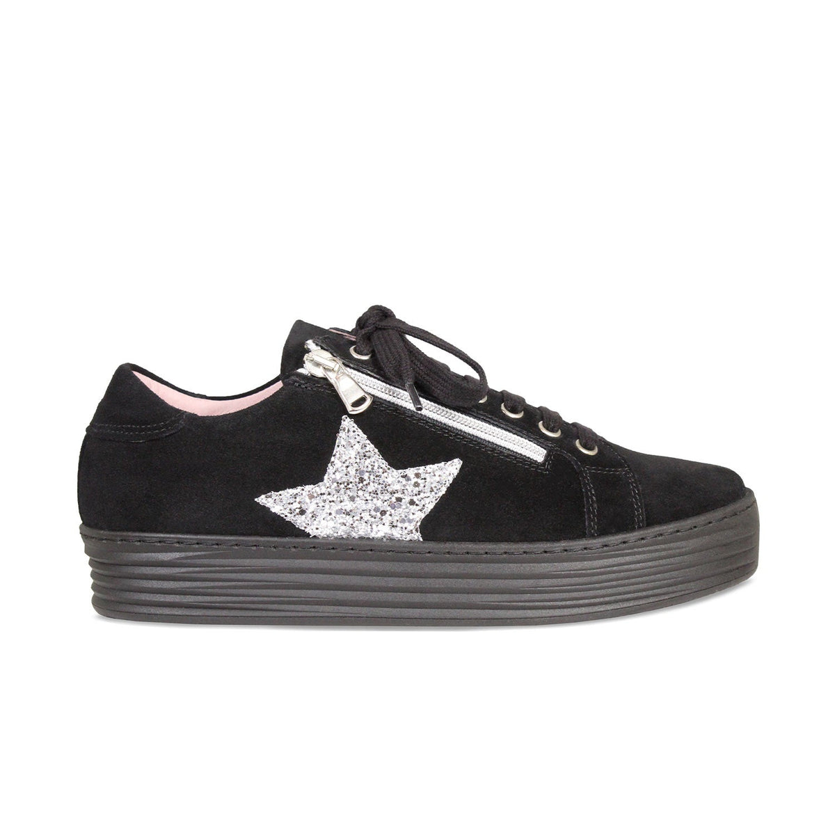 Harley-Star: Black Suede & Glitz Shoes Sole Bliss