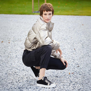 Hero: Black Leather & Metallic Shoes Sole Bliss