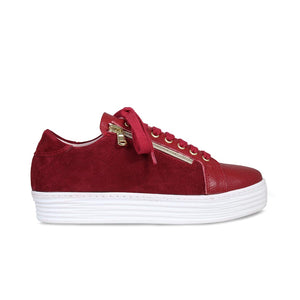 Hero: Cherry Red Leather & Suede Shoes Sole Bliss