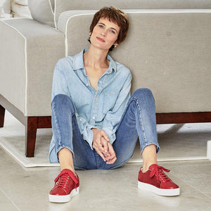 Hero: Cherry Red Leather & Suede Shoes Sole Bliss