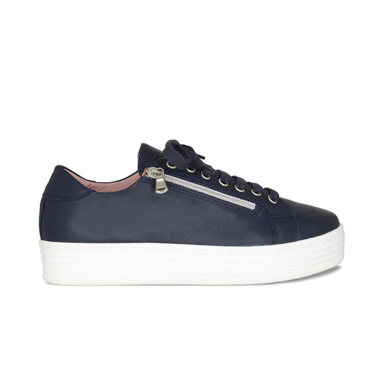 Hero: Navy Leather Shoes Sole Bliss