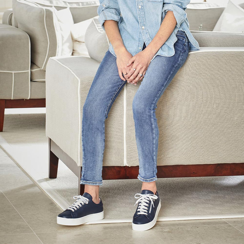 Hero: Navy Leather Shoes Sole Bliss