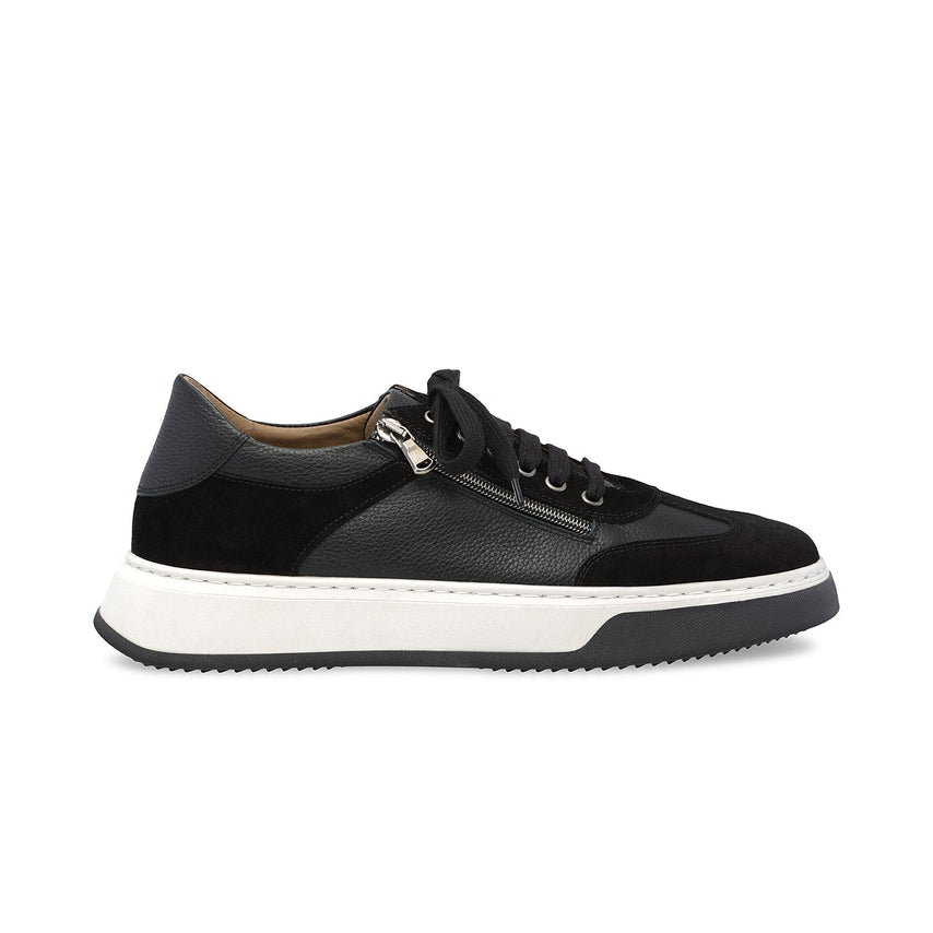 Samson: Black Leather & Suede | Men's Trainers for Plantar Fasciitis Shoes Sole Bliss