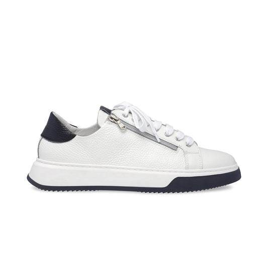 Statement: White Leather & Navy | Men's Trainers for Plantar Fasciitis Shoes Sole Bliss