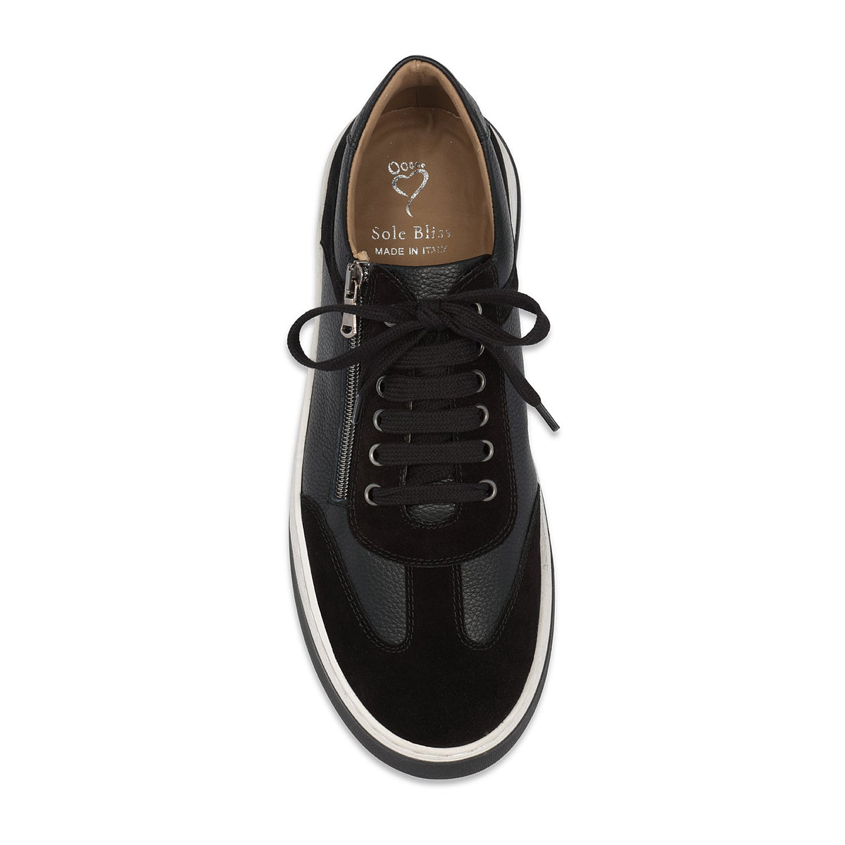 Samson: Black Leather & Suede | Men's Trainers for Plantar Fasciitis Shoes Sole Bliss