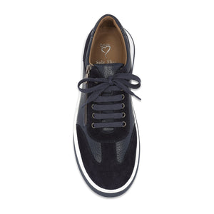 Samson: Navy Leather & Suede | Men's Trainers for Plantar Fasciitis Shoes Sole Bliss