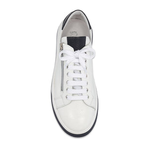 Statement: White Leather & Navy | Men's Trainers for Plantar Fasciitis Shoes Sole Bliss
