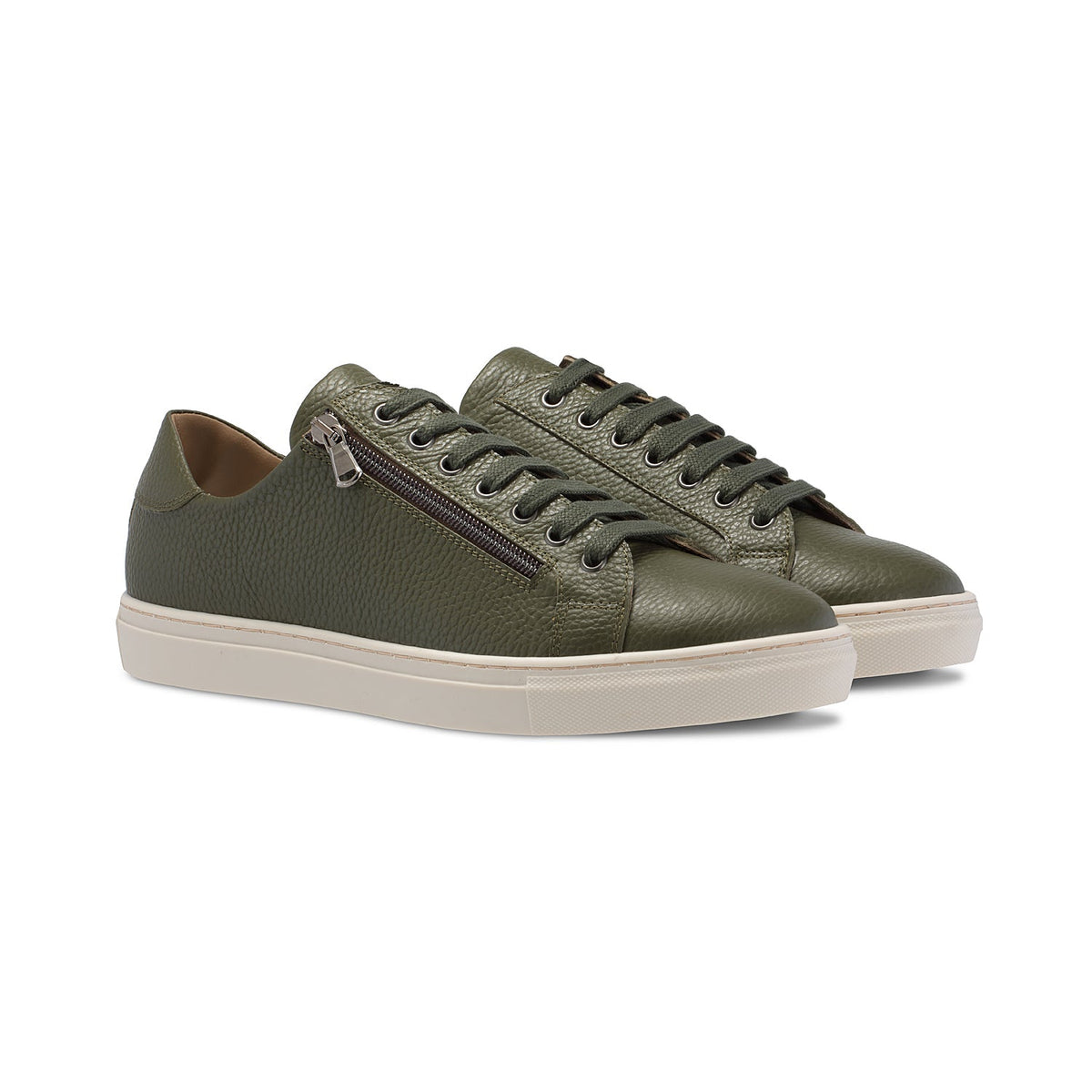 Stride: Khaki Leather | Men's Trainers for Plantar Fasciitis Shoes Sole Bliss