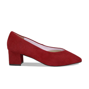 Ingrid: Cherry Red Suede Shoes Sole Bliss