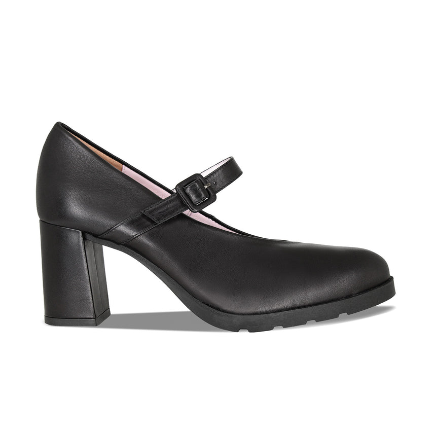 Maxine: Black Leather Shoes Sole Bliss