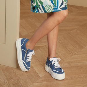 Jazz: Denim & White Leather Shoes Sole Bliss