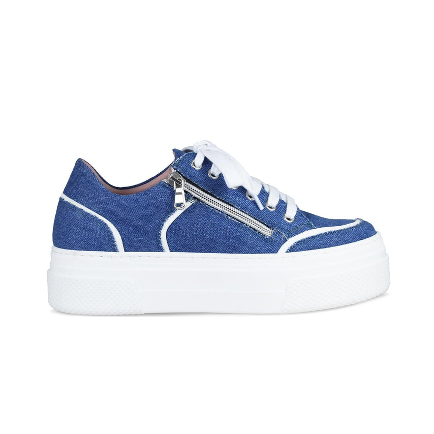 Jazz: Denim & White Leather Shoes Sole Bliss