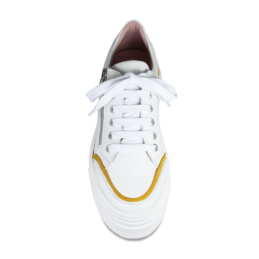 Jazz: White Leather & Sunflower Shoes Sole Bliss