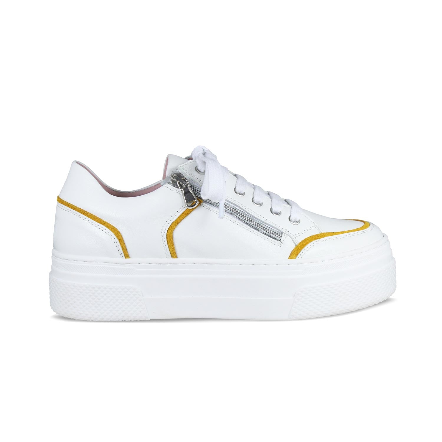 Jazz: White Leather & Sunflower Shoes Sole Bliss