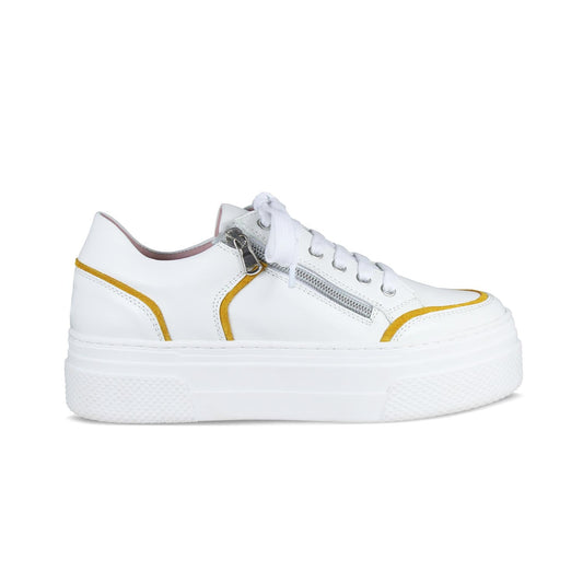 Jazz: White Leather & Sunflower Shoes Sole Bliss