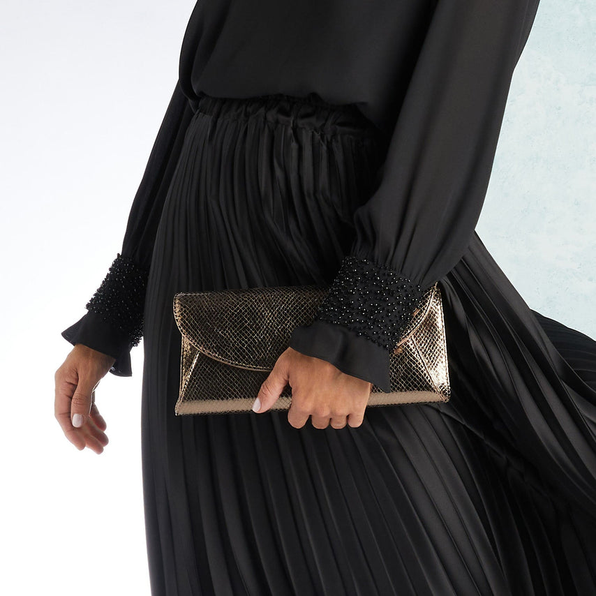 Jenna: Bronze Snake Print Leather Bags Sole Bliss